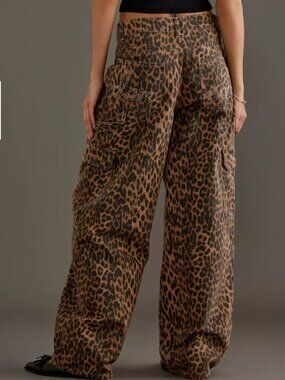 Damson Madder Leopard Cargo Jeans - US6/UK10